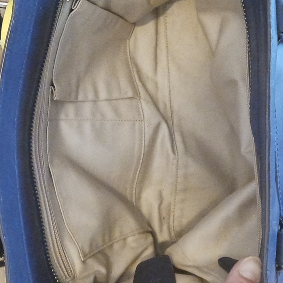 Coach Y2k Legacy Carryall Navy Blue Tote Bag with Yellow Accents/tassels - Picture 11 of 15